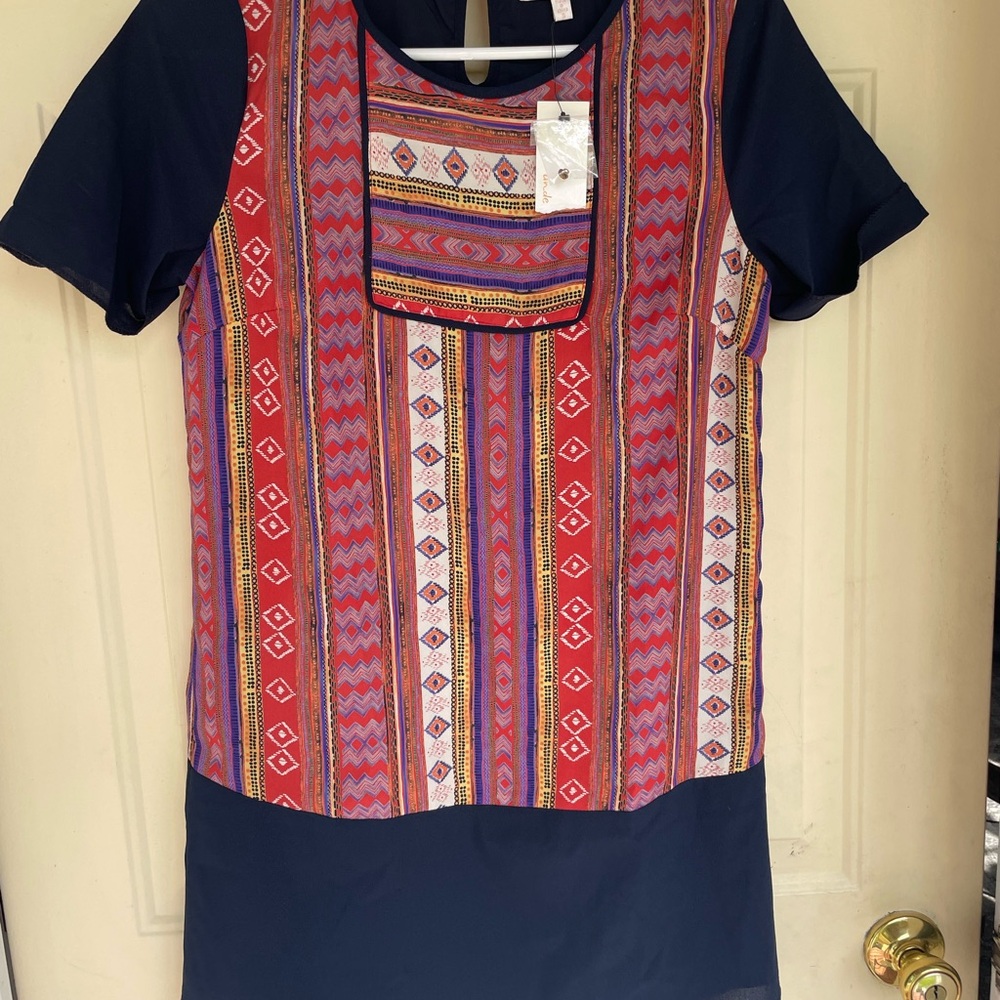 NWT Under Skies Anthropologie Geometric Shift Dress Size Small